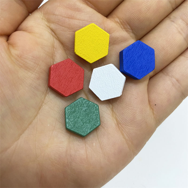 Board Game Verdant - 50 sztuk drewnianych sześciokątnych markerów do