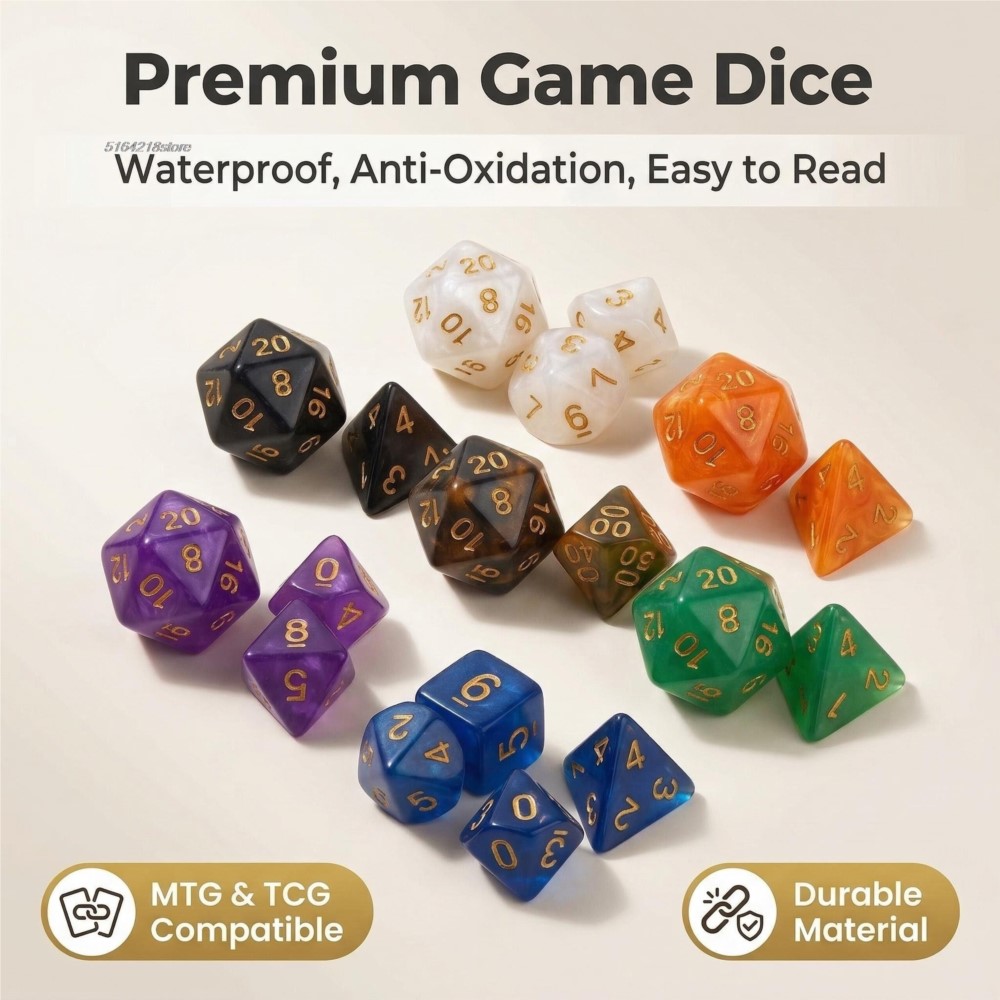 Zestaw 7 kostek do gier plansz – Board Game Verdant recenzja i cena
